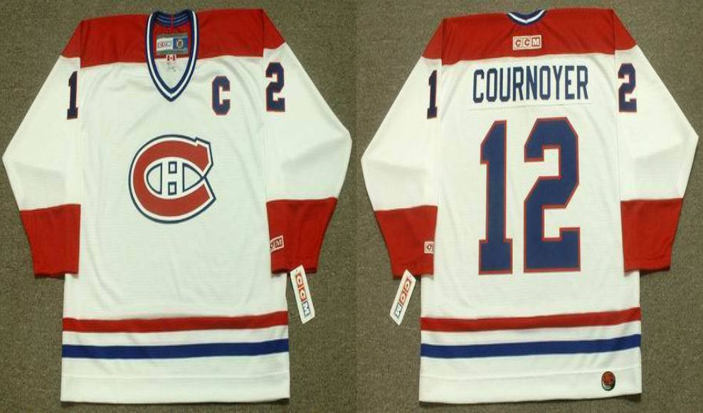 2019 Men Montreal Canadiens #12 Cournoyer White CCM NHL jerseys->montreal canadiens->NHL Jersey
